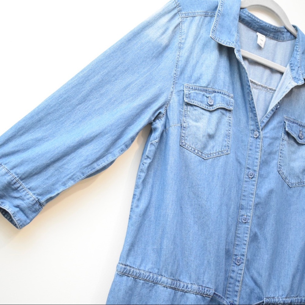 OLD NAVY Denim Pocket Tent Casual Knee Length Lg - Picture 5 of 7
